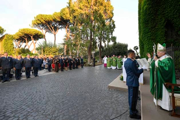 ITALY - MASS FOR THE GENDARMERIE - VATICAN-2026 10 3 Italy, Rome, Vatican, 2026 10 3 Pope Leo XIV Pope Leo XIV celebrating Holy Mass for the Gendarmerie Corps in the Vatican Gardens, Vatican The Vatican . EDITORIAL USE ONLY - NO BOOKS Copyright: xVATICANxMEDIA xCatholicxPressxPhotox