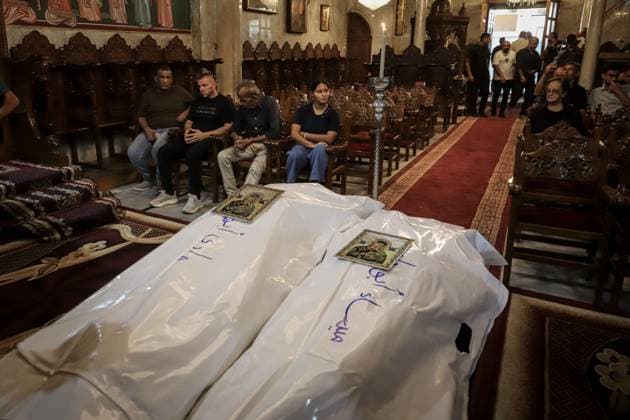 Funeral Held for Christian Mother and Daughter Killed in Gaza City Strike GAZA, PALESTINE OCTOBER 3, 2026: Mourners attended the funeral of Christian mother Maysa Abu Dawood and her daughter Mary at Saint Porphyrius Church in Gaza City on Saturday, after they were killed early in the morning when an Israeli airstrike hit their residential apartment in the city. Mukhtars, community reconciliation figures and members of the Palestinian Civil Defense attended the funeral. The funeral was held at Saint Porphyrius Church, where mourners gathered to pay their respects to the mother and daughter. Gaza Palestine, State of Copyright: x xMohammedxMxSkaikx xJNAxPressx