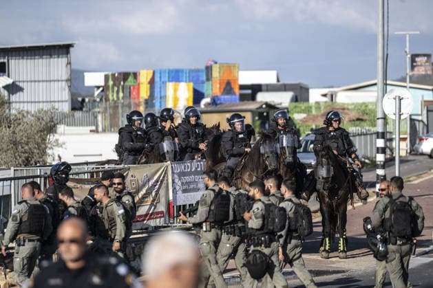 Palestinian citizens of Israel mark 26th anniversary of Al-Aqsa Intifada with march in Arraba ARRABA, ISRAEL - OCTOBER 3: Israeli forces take security measures as Palestinian citizens of Israel gather during a commemorative march marking the 26th anniversary of the Al-Aqsa Intifada in Arraba, northern Israel on October 3, 2026. Organized following a call by the High Follow-Up Committee for Arab Citizens of Israel, the march proceeded from the Old Mosque on Zahir al-Omar Street to the square near the Martyrs Monument, closely monitored by a heavy Israeli police presence including mounted units. Mostafa Alkharouf Anadolu Arraba Israel. Editorial use only. Please get in touch for any other usage.  Copyright: x2026xAnadoluxMostafaxAlkharoufx