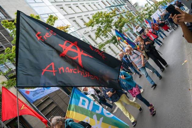October 3, 2026, Berlin, Berlin, Germany: Thousands of people of all ages, including many school-age teenagers, marched through BerlinÃ¢â‚¬â ¢s Mitte district to protest mandatory military service, cuts to social services and increased spending on the arms industry. Berlin Germany  - ZUMAk201 20261003_zip_k201_011 Copyright: xNikosxKanistrasx
