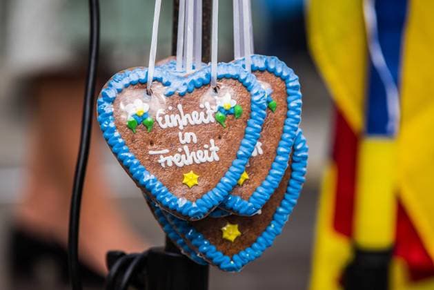 October 3, 2026, Munich, Bavaria, Germany: Coinciding with the Tag der Deutschen Einheit (Day of German Unity), Ukrainians in Munich, Germany not only celebrated the reunification of East and West Germany, they celebrated Ukrainian unity and made pleas to the world to avoid a humanitarian catastrophe and famine in Oleshky, a city in Ukraineâ€⠢s Kherson region where some 6,000 civilians (with 200 children) are currently under complete isolation via a Russian blockade. Munich Germany - ZUMAb160 20261003_abp_b160_030 Copyright: xSachellexBabbarx