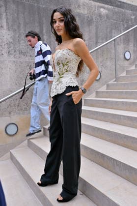 PFW Elie Saab Outside Arrivals Hande Erc¸el arriving at the Elie Saab show during Paris Fashion Week, in Paris, France on 3 October 2026. Photo by Julien Reynaud APS-Medias ABACAPRESS.COM Paris France  Copyright: xReynaudxJulien APS-Medias ABACAx
