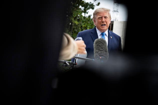 October 3, 2026, Washington, District Of Columbia, USA: United States President Donald J Trump speaks to members of the media before boarding Marine One on the South Lawn of the White House, in Washington, DC, USA, 3 October 2026. President Trump is traveling to Ohio for a rally as he campaigns with Republican Party candidates before midterm elections Washington USA  - ZUMAs152 20261003_faa_s152_025 Copyright: xGraemexSloan-PoolxviaxCNPx