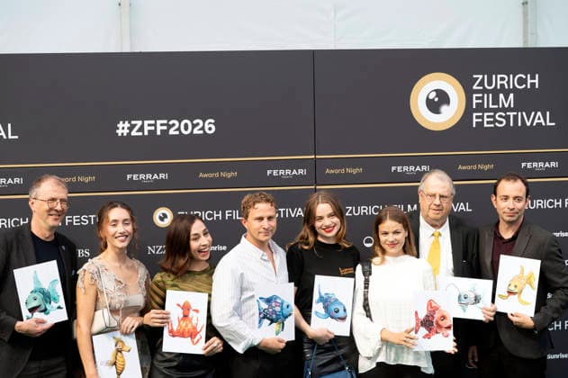 Marcus Pfister, Annalena Miano, Carol Schuler, Max Hubacher, Luna Wedler, Yael Meier, and guests at the premiere of the feature film *De Rägebogefisch* at the 22nd Zurich Film Festival at Corso Zurich, October 3, 2026 Foto:xA.xRaemyx xFuturexImagex raegebogefisch_6003
