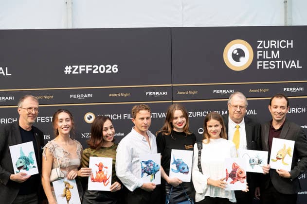 Marcus Pfister, Annalena Miano, Carol Schuler, Max Hubacher, Luna Wedler, Yael Meier, and guests at the premiere of the feature film *De Rägebogefisch* at the 22nd Zurich Film Festival at Corso Zurich, October 3, 2026 Foto:xA.xRaemyx xFuturexImagex raegebogefisch_6004