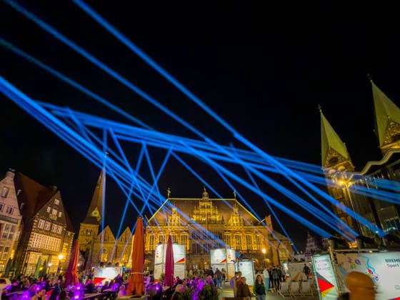 Celebrating German Unity Day in Bremen: German Unity Day 2026 Celebrations, Bremen, October 3, 2026, Bremen, public festival, Fanta Vier concert, illuminations along the Schlachte, light show in Bremen, Germany, October 3, 2026 Fanta4 + Illumination HB 3.10.26 LR-6337
