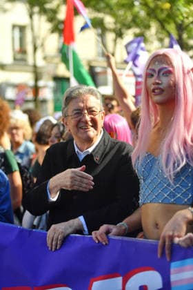 Politics At Paris Pride March - France Jean-Luc Melenchon attends the Pride Parade to defend the rights of LGBTQ individuals, marching from Place d Italie to Bastille in Paris, France on October 3, 2026 Photo Ait Adjedjou Karim ABACAPRESS.COM Paris France Copyright: xAitxAdjedjouxKarim ABACAx
