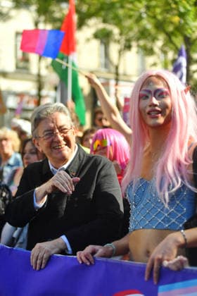 Politics At Paris Pride March - France Jean-Luc Melenchon attends the Pride Parade to defend the rights of LGBTQ individuals, marching from Place d Italie to Bastille in Paris, France on October 3, 2026 Photo Ait Adjedjou Karim ABACAPRESS.COM Paris France Copyright: xAitxAdjedjouxKarim ABACAx