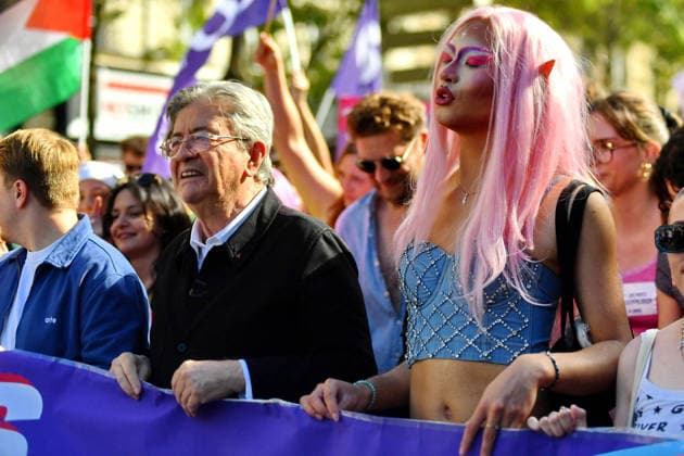 Politics At Paris Pride March - France Jean-Luc Melenchon attends the Pride Parade to defend the rights of LGBTQ individuals, marching from Place d Italie to Bastille in Paris, France on October 3, 2026 Photo Ait Adjedjou Karim ABACAPRESS.COM Paris France Copyright: xAitxAdjedjouxKarim ABACAx