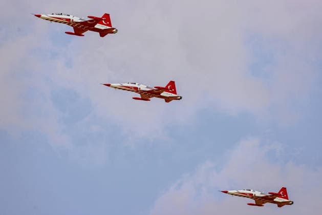 TEKNOFEST Southeast in Turkiye s Sanliurfa SANLIURFA, TURKIYE - OCTOBER 4: The Turkish Stars aerobatic team performs an air show during during TEKNOFEST Southeast, world s largest aviation, space, and technology festival at Sanliurfa GAP Airport in Sanliurfa, Turkiye, on October 4, 2026. Mustafa Ciftci Anadolu Sanliurfa Turkey. Editorial use only. Please get in touch for any other usage.  Copyright: x2026xAnadoluxMustafaxCiftcix