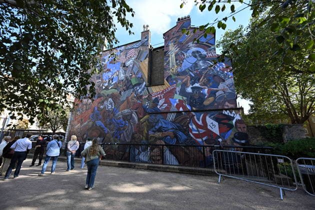 October 4, 2026, London, London, UK: London, UK. A view of The Cable Street Mural on this day marking the 90th anniversary of The Battle of Cable Street created by Dave Binnington, Paul Butler, Ray Walker, and Desmond Rochfort during the years 1979 to 1983, it serves as a tribute to the historic events of the Battle of Cable Street in 1936. London UK - ZUMAl94_ 20261004_zaf_l94_027 Copyright: xRayxTangx