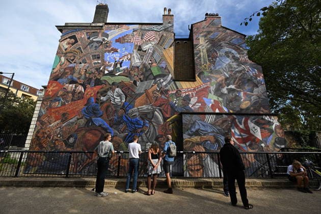 October 4, 2026, London, London, UK: London, UK. A view of The Cable Street Mural on this day marking the 90th anniversary of The Battle of Cable Street created by Dave Binnington, Paul Butler, Ray Walker, and Desmond Rochfort during the years 1979 to 1983, it serves as a tribute to the historic events of the Battle of Cable Street in 1936. London UK - ZUMAl94_ 20261004_zaf_l94_063 Copyright: xRayxTangx