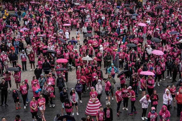 Pink October breast cancer awareness run in Nancy NANCY, FRANCE - OCTOBER 4: Participants wearing pink take part in the Octobre Rose 5k March & Run in Nancy, as part of breast cancer awareness activities in Nancy, France on October 4, 2026. A large crowd gathered at the Palais du Gouvernement before embarking on the five-kilometer course through the city center. Muhammed Said Tako Anadolu Nancy France. Editorial use only. Please get in touch for any other usage.  Copyright: x2026xAnadoluxMuhammedxSaidxTakox