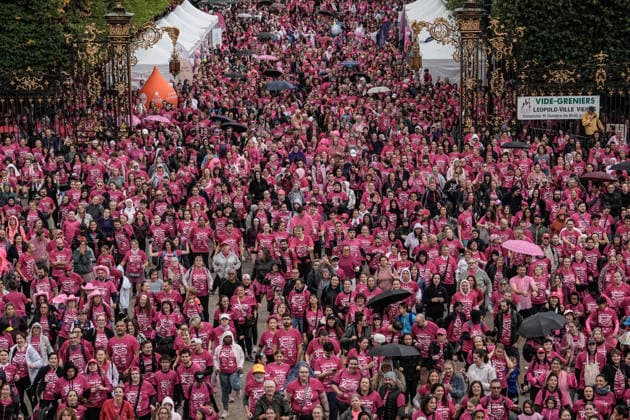 Pink October breast cancer awareness run in Nancy NANCY, FRANCE - OCTOBER 4: Participants wearing pink take part in the Octobre Rose 5k March & Run in Nancy, as part of breast cancer awareness activities in Nancy, France on October 4, 2026. A large crowd gathered at the Palais du Gouvernement before embarking on the five-kilometer course through the city center. Muhammed Said Tako Anadolu Nancy France. Editorial use only. Please get in touch for any other usage.  Copyright: x2026xAnadoluxMuhammedxSaidxTakox