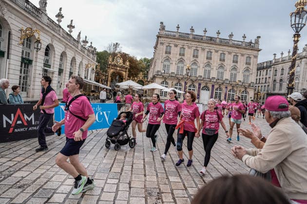 Thousands in pink join Octobre Rose 5K in Nancy NANCY, FRANCE - OCTOBER 04: Participants dressed in pink take part in the Octobre Rose 5K March &amp; Run held as part of breast cancer awareness activities in Nancy, France, on October 04, 2026. Thousands of participants gather at the Palais du Gouvernement before the 5-kilometre march and run through the city, creating striking scenes as they take part in the event dressed in pink. Muhammed Said Tako Anadolu Nancy France. Editorial use only. Please get in touch for any other usage.  Copyright: x2026xAnadoluxMuhammedxSaidxTakox