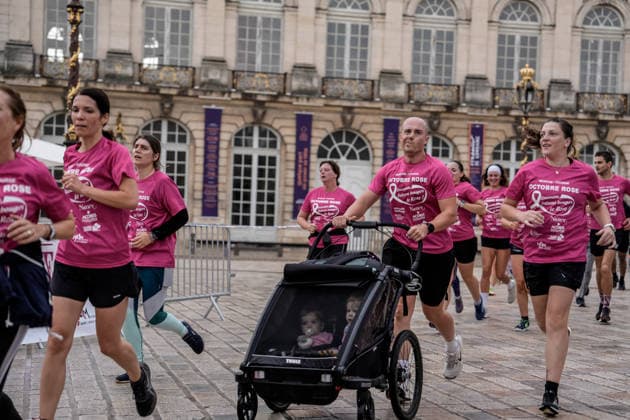 Thousands in pink join Octobre Rose 5K in Nancy NANCY, FRANCE - OCTOBER 04: Participants dressed in pink take part in the Octobre Rose 5K March &amp; Run held as part of breast cancer awareness activities in Nancy, France, on October 04, 2026. Thousands of participants gather at the Palais du Gouvernement before the 5-kilometre march and run through the city, creating striking scenes as they take part in the event dressed in pink. Muhammed Said Tako Anadolu Nancy France. Editorial use only. Please get in touch for any other usage.  Copyright: x2026xAnadoluxMuhammedxSaidxTakox