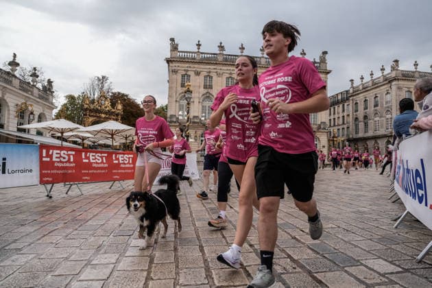 Thousands in pink join Octobre Rose 5K in Nancy NANCY, FRANCE - OCTOBER 04: Participants dressed in pink take part in the Octobre Rose 5K March &amp; Run held as part of breast cancer awareness activities in Nancy, France, on October 04, 2026. Thousands of participants gather at the Palais du Gouvernement before the 5-kilometre march and run through the city, creating striking scenes as they take part in the event dressed in pink. Muhammed Said Tako Anadolu Nancy France. Editorial use only. Please get in touch for any other usage.  Copyright: x2026xAnadoluxMuhammedxSaidxTakox
