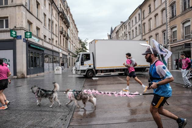 Thousands in pink join Octobre Rose 5K in Nancy NANCY, FRANCE - OCTOBER 04: Participants dressed in pink take part in the Octobre Rose 5K March &amp; Run held as part of breast cancer awareness activities in Nancy, France, on October 04, 2026. Thousands of participants gather at the Palais du Gouvernement before the 5-kilometre march and run through the city, creating striking scenes as they take part in the event dressed in pink. Muhammed Said Tako Anadolu Nancy France. Editorial use only. Please get in touch for any other usage.  Copyright: x2026xAnadoluxMuhammedxSaidxTakox