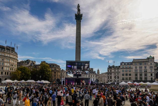 . 04 10 2026. London, United Kingdom. Japan Matsuri Trafalgar Square 2026. Japan Matsuri, The UK s biggest annual festival of Japanese culture and food, returns to Trafalgar Square, London.  xMartynxWheatleyx xi-Imagesx IIM-27042-0025