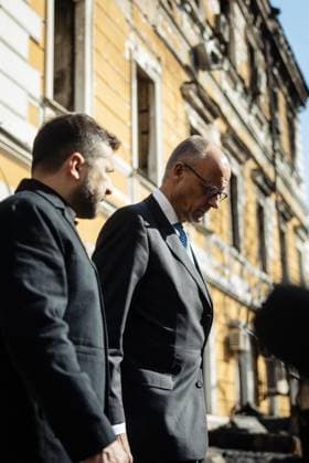Kyiv, Ukraine, October 4, 2026 Ukrainian President Volodymyr Zelenskyy and German Chancellor Friedrich Merz (CDU). Photo: German Federal Government, Tobias Koch Copyright: xBundesregierung TobiasxKoch dtsxNachrichtenagenturx dts_137086