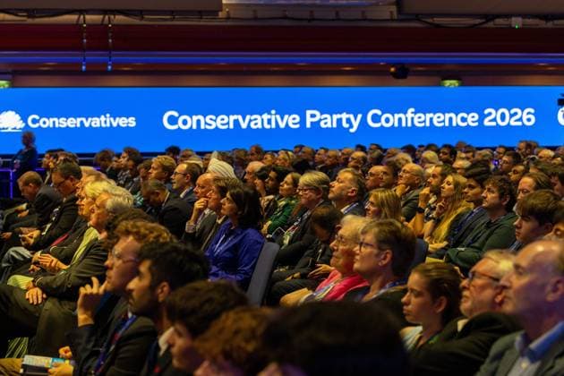 October 4, 2026, Birmingham, United Kingdom: Conservative Party Members listen to opening speeches on day one of the British Conservative Party annual conference at the International Convention Centre (ICC) in Birmingham.The British Conservative Party holds itÃ¢â‚¬â ¢s annual conference at the International Convention Centre (ICC) in Birmingham Birmingham United Kingdom - ZUMAs197 20261004_aaa_s197_153 Copyright: xPhilxLewisx