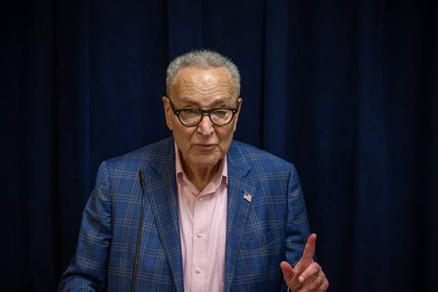 October 4, 2026, New York, New York, United States: U.S. Senator Chuck Schumer (D-NY) speaks.U.S. Senator Chuck Schumer (D-NY) calls for tighter rules and privacy safeguards around Flock Safety AI-powered license plate readers (ALPRs or LPRs), whose network has grown to more than 120,000 cameras across 49 states, according to the company, and continuously record passing vehicles movements without a warrant, probable cause, or even reasonable suspicion on October 04, 2026 in New York City. New York United States  - ZUMAs197 20261004_aaa_s197_192 Copyright: xRonxAdarx