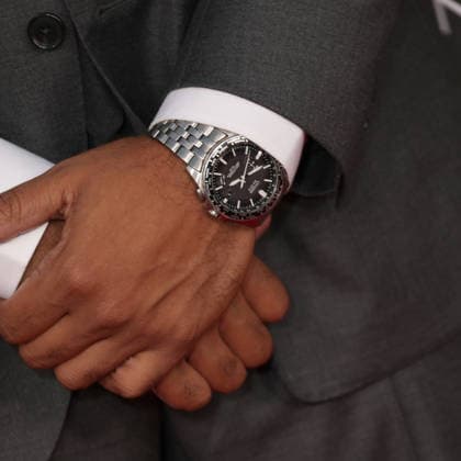 October 4, 2026, Santa Monica, California, USA: Brandon Mendez Homer, Watch Detail, Citizen at The Barbara Berlanti Heroes Gala Benefitting F Cancer at Barker Hangar Santa Monica USA - ZUMAg107 20261004_zep_g107_010 Copyright: xNinaxPrommerx