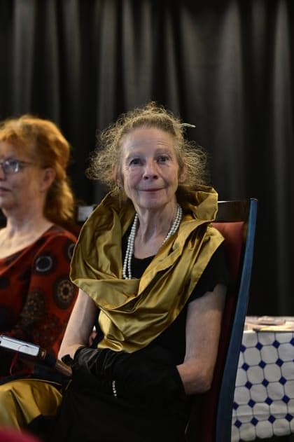 Gertrud Schleising joining the discussion panel East-West Art Talks in a salon format—a tribute to Ida Dehmel at the Literaturhaus Alte Synagoge in Görlitz, October 4, 2026 Copyright: xMatthiasxWehnertx