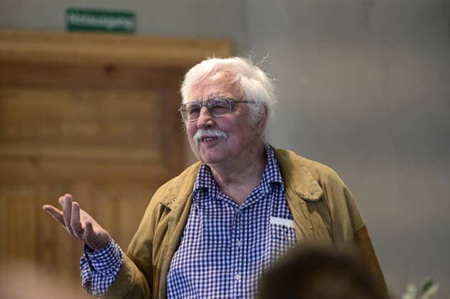 Rainer Michel at the Ost West Kunstgespräche roundtable discussion in the Salon Format—a tribute to Ida Dehmel at the Literaturhaus Alte Synagoge in Görlitz, October 4, 2026 Copyright: xMatthiasxWehnertx