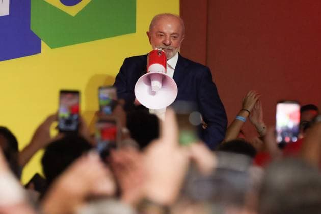 Lula s statement after the first round of the presidential election was decided. Sao Paulo, SP. 04.10.2026 - Elections-2026 - First statement by the president and candidate for re-election, Luiz Inacio Lula da Silva (PT) after the definition of the result of the first round of the election, at the Renaissance Hotel, on Paulista Avenue, central region of Sao Paulo, this Sunday, October 4, 2026.(Foto: Marina Uezima Brazil Photo Press Brazil Photo Press) INTERNATIONAL Sao Paulo Sao Paulo Brasil Copyright: xMarinaxUezimax