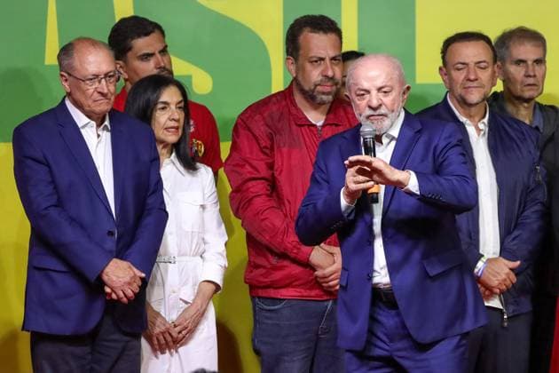 Lula s statement after the first round of the presidential election was decided. Sao Paulo, SP. 04.10.2026 - Elections-2026 - First statement by the president and candidate for re-election, Luiz Inacio Lula da Silva (PT) after the definition of the result of the first round of the election, at the Renaissance Hotel, on Paulista Avenue, central region of Sao Paulo, this Sunday, October 4, 2026.(Foto: Marina Uezima Brazil Photo Press Brazil Photo Press) INTERNATIONAL Sao Paulo Sao Paulo Brasil Copyright: xMarinaxUezimax