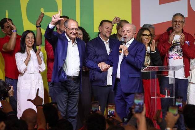 Lula s statement after the first round of the presidential election was decided. Sao Paulo, SP. 04.10.2026 - Elections-2026 - First statement by the president and candidate for re-election, Luiz Inacio Lula da Silva (PT) after the definition of the result of the first round of the election, at the Renaissance Hotel, on Paulista Avenue, central region of Sao Paulo, this Sunday, October 4, 2026.(Foto: Marina Uezima Brazil Photo Press Brazil Photo Press) INTERNATIONAL Sao Paulo Sao Paulo Brasil Copyright: xMarinaxUezimax
