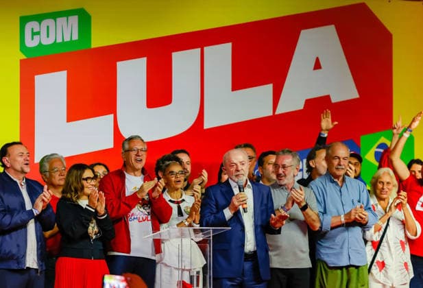 Lula delivers speech in Sao Paulo following first round of presidential election SAO PAULO, BRAZIL - OCTOBER 4: (----EDITORIAL USE ONLY - MANDATORY CREDIT - BRAZILIAN PRESIDENCY HANDOUT - NO MARKETING NO ADVERTISING CAMPAIGNS - DISTRIBUTED AS A SERVICE TO CLIENTS----) Brazilian President Luiz Inacio Lula da Silva speaks after the first round of the presidential elections in Sao Paulo, Brazil, on October 4, 2026. Brazilian Presidency Handout Anadolu Sao Paulo Brazil. Editorial use only. Please get in touch for any other usage.  Copyright: x2026xAnadoluxBrazilianxPresidencyx xHandoutx