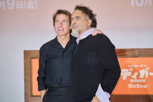 Tom Cruise and director Alejandro Gonzalez Inarritu attend the press conference for their movie Digger at Roppongi Hills, Tokyo, Japan on October 5, 2026. The movie opens in Japan on October 9.  aflo_353465820
