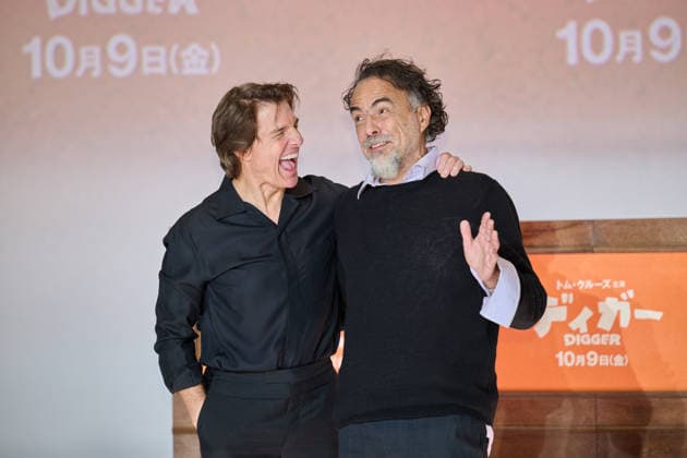 Tom Cruise and director Alejandro Gonzalez Inarritu attend the press conference for their movie Digger at Roppongi Hills, Tokyo, Japan on October 5, 2026. The movie opens in Japan on October 9.  aflo_353465823