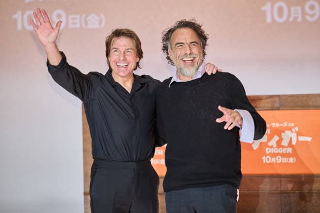 Tom Cruise and director Alejandro Gonzalez Inarritu attend the press conference for their movie Digger at Roppongi Hills, Tokyo, Japan on October 5, 2026. The movie opens in Japan on October 9.  aflo_353465830