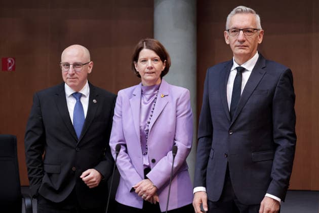 Sinan Selen, President of the Federal Office for the Protection of the Constitution; Martina Rosenberg, President of the MAD; Martin Jäger, President of the BND; Public Hearing of the Parliamentary Oversight Committee, Berlin, October 5, 2026