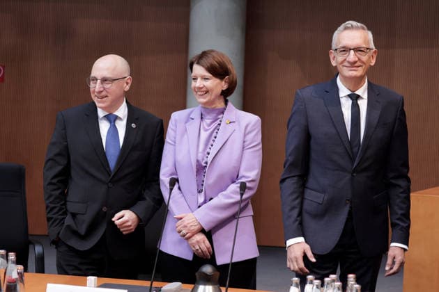 Sinan Selen, President of the Federal Office for the Protection of the Constitution; Martina Rosenberg, President of the MAD; Martin Jäger, President of the BND; Public Hearing of the Parliamentary Oversight Committee, Berlin, October 5, 2026