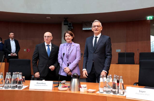 Sinan Selen, President of the Federal Office for the Protection of the Constitution; Martina Rosenberg, President of the MAD; Martin Jäger, President of the BND; Public Hearing of the Parliamentary Oversight Committee, Berlin, October 5, 2026