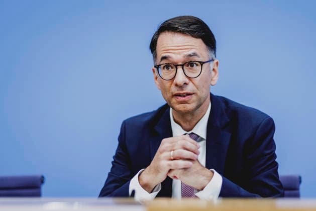 Christian Heinz, Minister of Justice and for the Rule of Law in Hesse, photographed during a press conference on the topic Taking a Firm Stand Against Anti-Semitism: Expert Opinion on the Draft Law Criminalizing the Denial of Israel’s Right to Exist in Berlin, October 5, 2026, Berlin, Germany Copyright: xFlorianxGaertnerx