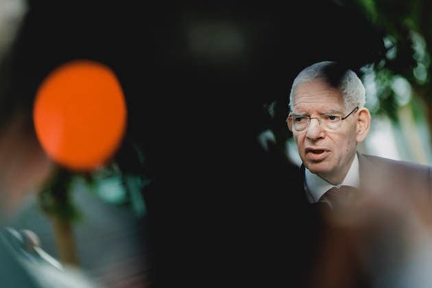 Josef Schuster, President of the Central Council of Jews in Germany, photographed after the press conference on A Firm Stand Against Anti-Semitism: Expert Opinion on the Draft Law Criminalizing the Denial of Israel’s Right to Exist in Berlin, October 5, 2026, Berlin, Germany Copyright: xFlorianxGaertnerx