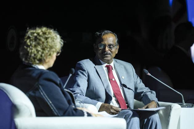 Space agency heads convene for a special session as part of IAC in Antalya ANTALYA, TURKIYE - OCTOBER 5: Indian Space Research Organisation (ISRO) Chairman V. Narayanan (R) delivers a speech during the Space Agency Heads session held as part of the 77th International Astronautical Congress (IAC) at the NEST Congress Center in Antalya, Turkiye, on October 5, 2026. The congress is organized by the International Astronautical Federation (IAF), coordinated by the Turkish Ministry of Industry and Technology, and co-hosted by the Turkish Space Agency (TUA) and SAHA Istanbul. Osmancan Gurdogan Anadolu Antalya Turkey. Editorial use only. Please get in touch for any other usage.  Copyright: x2026xAnadoluxOsmancanxGurdoganx
