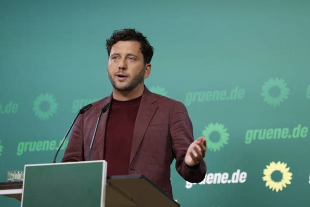 Felix Banaszak, Co-Chair of Alliance 90 The Greens, Press Conference on October 5, 2026, held on October 5, 2026, in Berlin at the Alliance 90 The Greens party headquarters, Germany