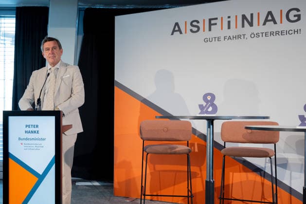 October 5, 2026 Press Conference for Book Launch: Peter Hanke, SPÖ Federal Minister of Innovation, Mobility, and Infrastructure, on October 5, 2026, at the press conference for the book launch of *Highway Construction in Austria Under Nazi Rule* at ASFINAG in Vienna, Vienna, Austria