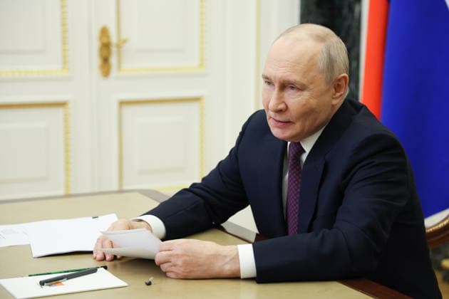 RUSSIA, MOSCOW - OCTOBER 5, 2026: Russian President Vladimir Putin attends via a video link the opening of the Point of Future Education Complex in Yakutsk Moscow Russia  - ZUMAt113 20261005_zaa_t113_149 Copyright: xVyacheslavxProkofyevx