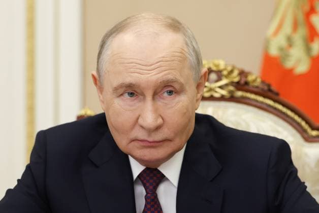 Russia Putin Educational Complex 9257877 05.10.2026 Russian President Vladimir Putin attends via video link a meeting marking the opening of the Point of the Future educational complex in the settlement of Zhatay, Republic of Sakha (Yakutia), at the Kremlin in Moscow, Russia. Vyacheslav Prokofiev Sputnik Moscow Russia  Copyright: xVyacheslavxProkofievx