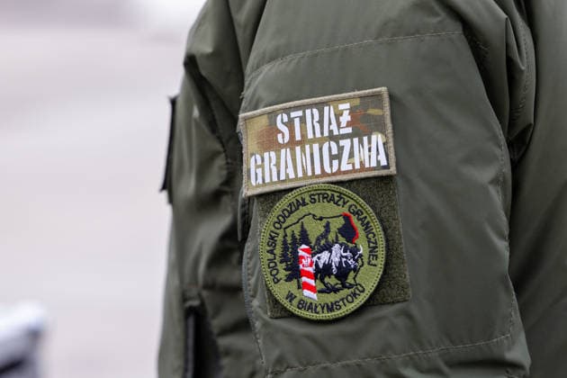 The meeting between Martynas Katelynas and Marcin Kierwinski at the Budzisko border checkpoint on October 5, 2026, in Budzisko  Copyright: xTeodorasxBiliÅ«nas BNSx