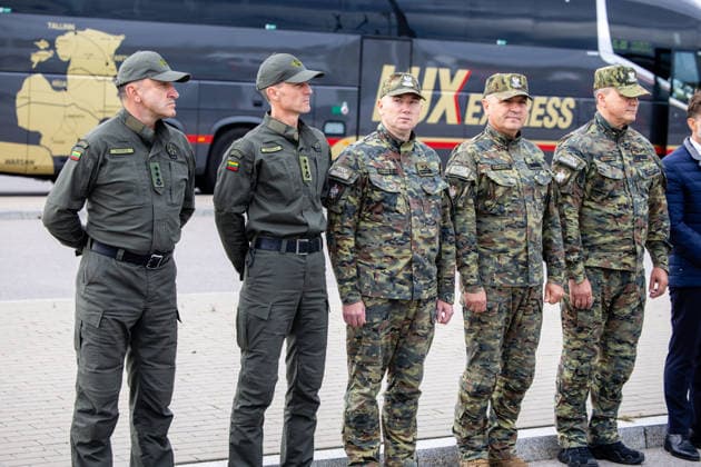 The meeting between Martynas Katelynas and Marcin Kierwinski at the Budzisko Border Control Point on October 5, 2026, in Budzisko  Copyright: xTeodorasxBiliÅ«nas BNSx