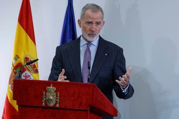 King Felipe VI during a reception for representatives of the Spanish community residing in Finland, at the Spanish Embassy in Helsinki, Finland, 5 October 2026. Spanish King and Queen visit Finland !ACHTUNG: NUR REDAKTIONELLE NUTZUNG!  Copyright: xJ.xJ.xGuillénx GRAF513 20261005-55021596940_1