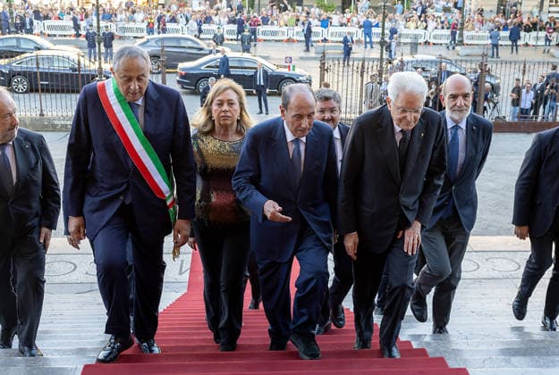 IPA89339523 - Palermo — President Sergio Mattarella with Renato Schifani, President of the Sicilian Region, and Roberto Lagalla, Mayor of Palermo, at the preview screening of the film Sul Cammino di Francesco – La vita di Biagio Conte today, October 5, 2026. (Photo by Paolo Giandotti – Office for Press and Communications) Image still distributed by this Agency exclusively for editorial purposes. The material may originate from social media, television broadcasters, press offices, or other publicly accessible third-party sources. The Agency claims no ownership rights, copyright, or license over the material. Any fees charged relate exclusively to the Agency’s services. The user is responsible for verifying and obtaining any rights, authori Copyright: xQuirinalex xFotogrammax xQuirinalex xFotogrammax IPA89339523